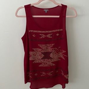 Red Beaded Tank Top